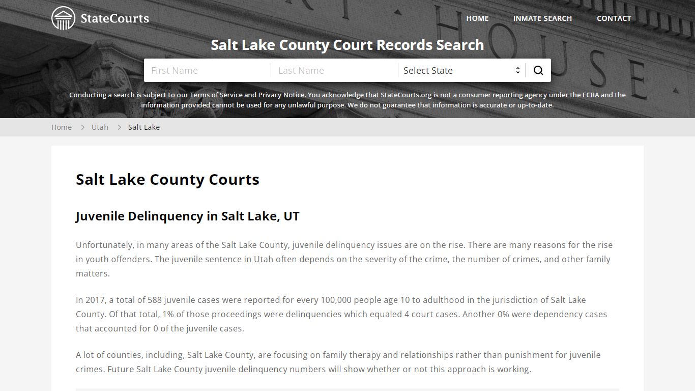 Salt Lake County, UT Courts - Records & Cases - StateCourts